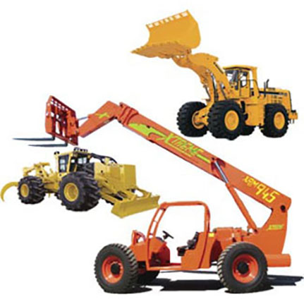 Different types of tracktors and load lifters