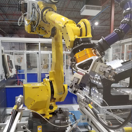 Testing robot working on machines